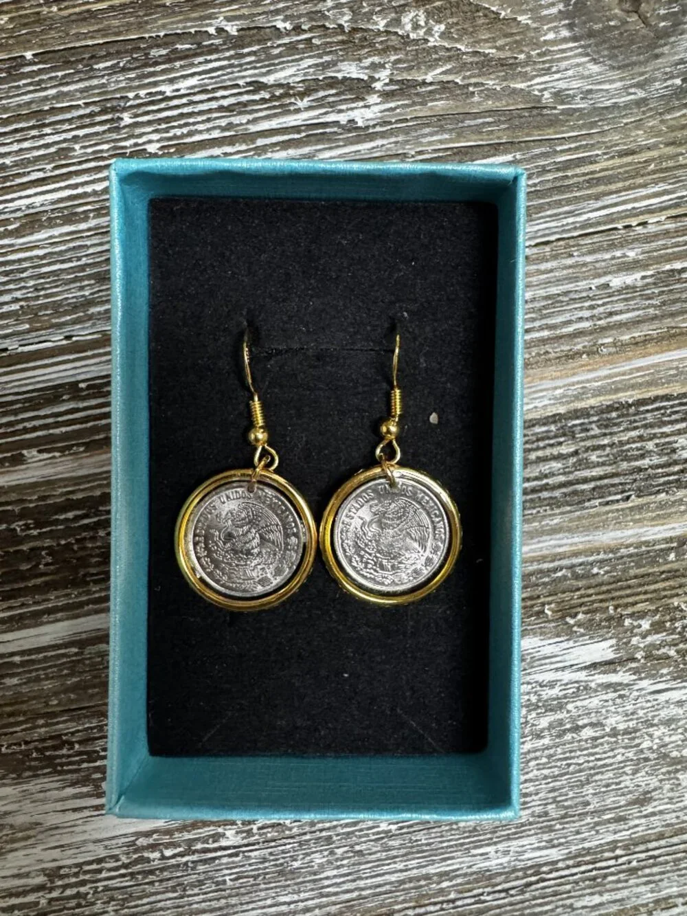 1979 Mexican 10 Centavos Coin Earrings | Handcrafted Resin Mexican Coin Jewelry